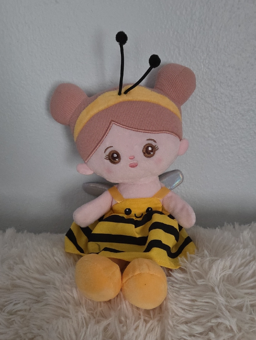 Ouozzz Plush Bee Doll for Kids - Yellow and Pink Soft Toy